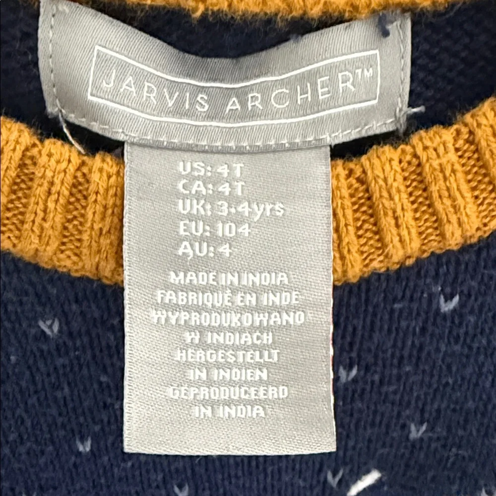 Kids Airplane Sweater - Navy and Mustard, Jarvis Archer 4T
